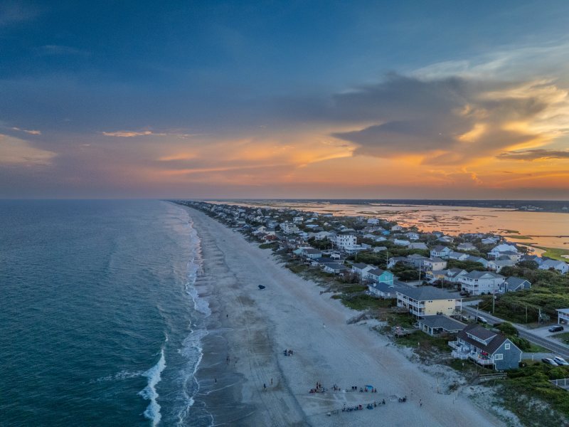 view of the beach side of topsail north carolina