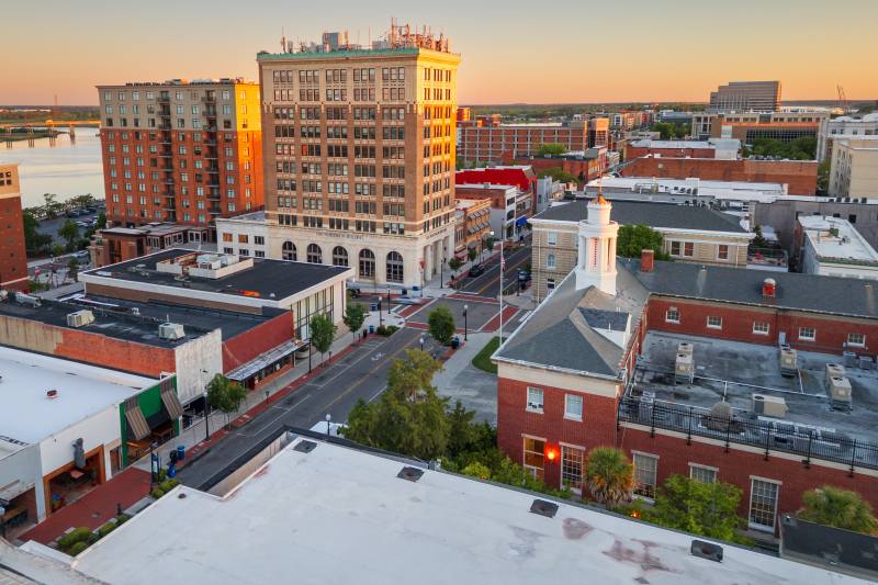 the downtown business district in north carolina